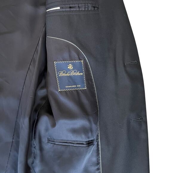 Brooks Brothers Men’s Navy Classic Wool Two Button Sportscoat Blazer Size 42L - Picture 6 of 13